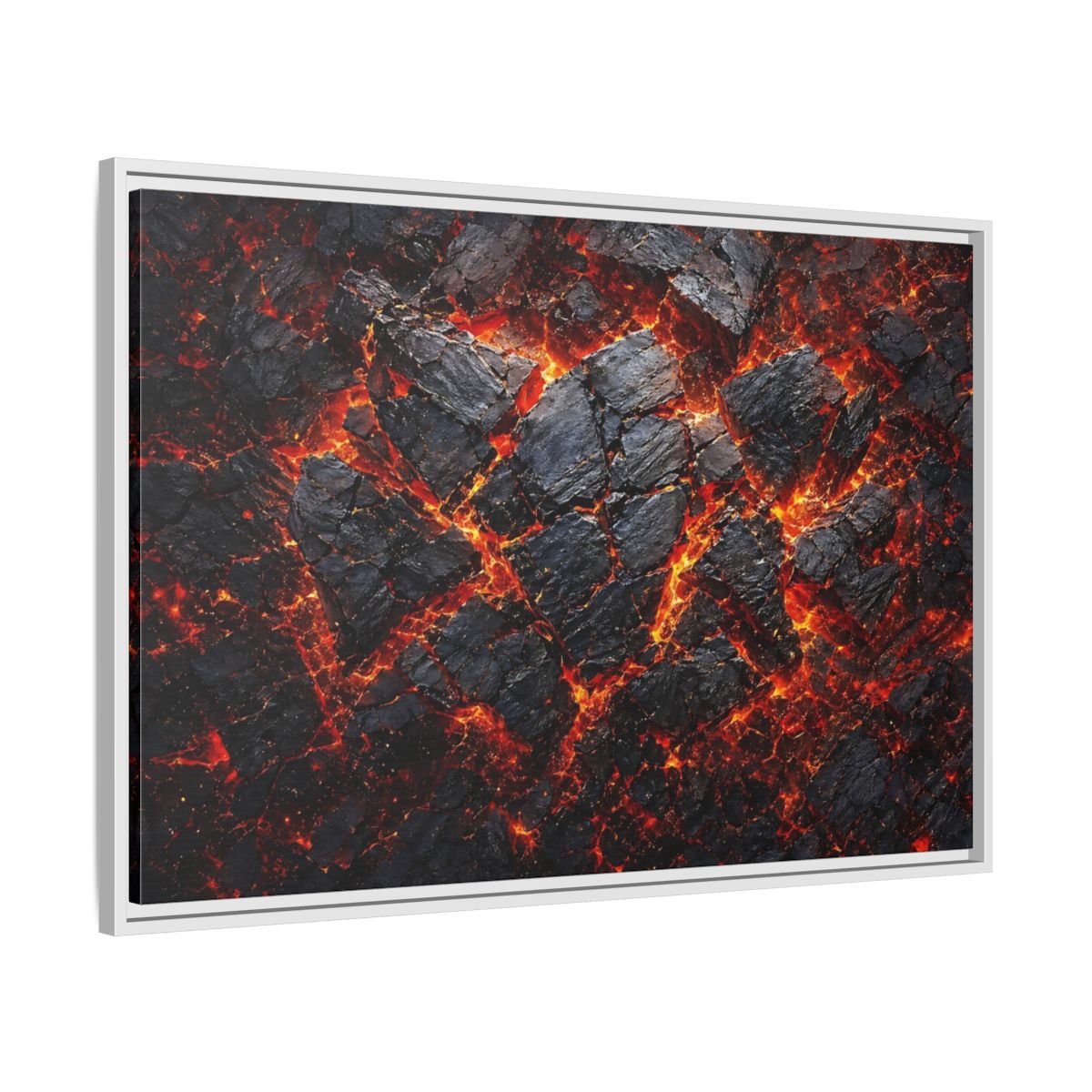 Side Mockup 9. Nature Molten Lava Volcanic Earth shown as stretched canvas wall art