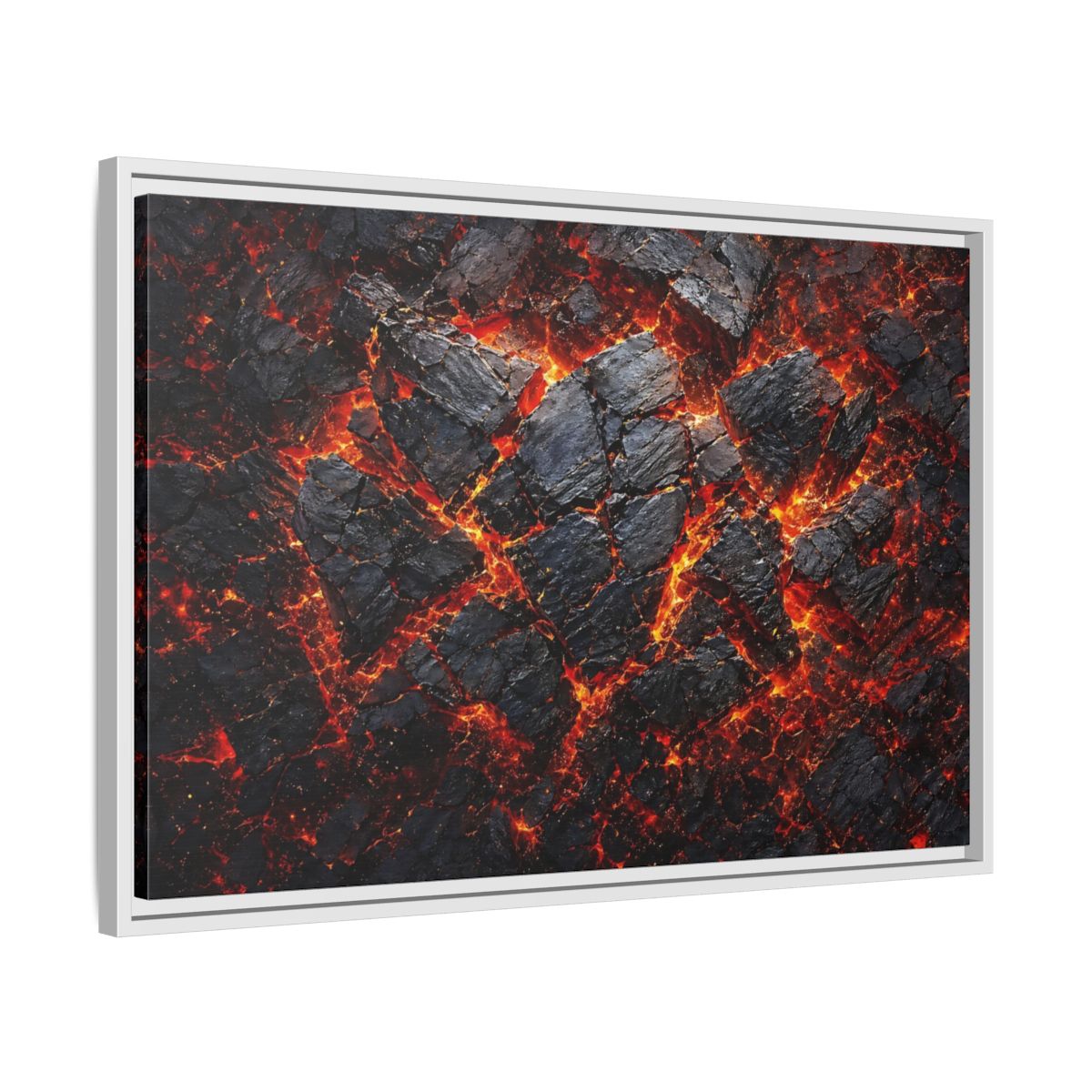 Side Mockup 10. Nature Molten Lava Volcanic Earth shown as stretched canvas wall art