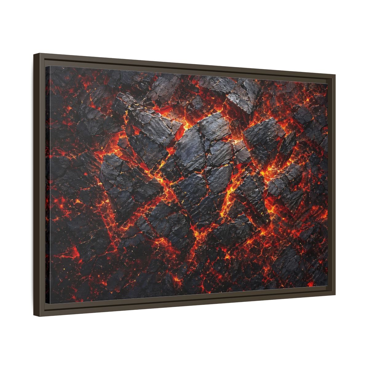 Side Mockup 11. Nature Molten Lava Volcanic Earth shown as stretched canvas wall art
