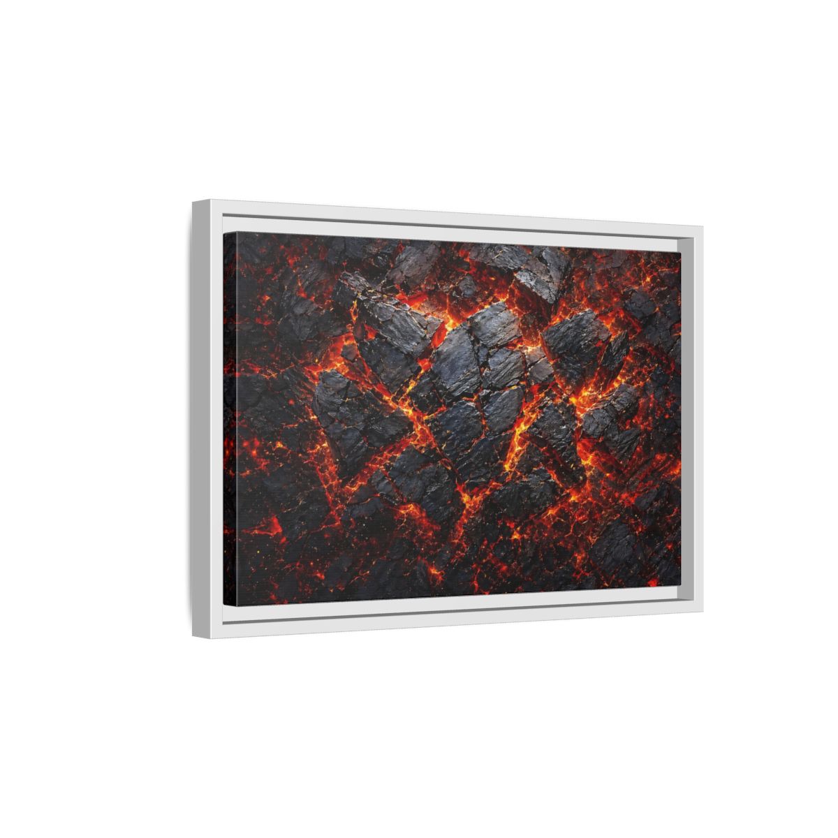 Side Mockup 4. Nature Molten Lava Volcanic Earth shown as stretched canvas wall art
