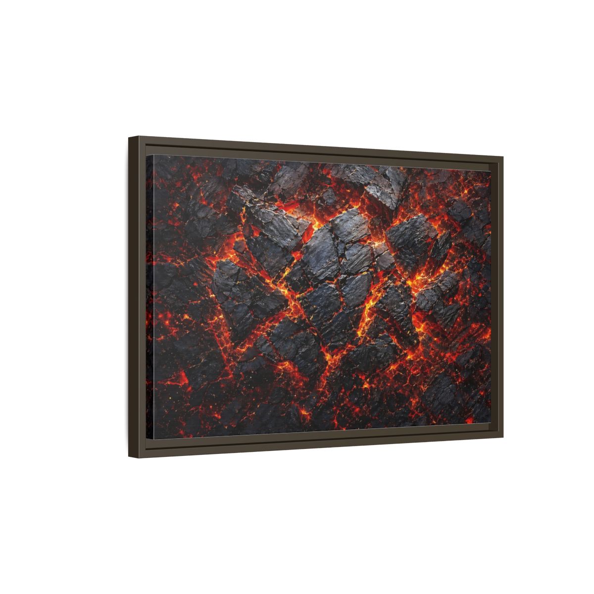 Side Mockup 2. Nature Molten Lava Volcanic Earth shown as stretched canvas wall art