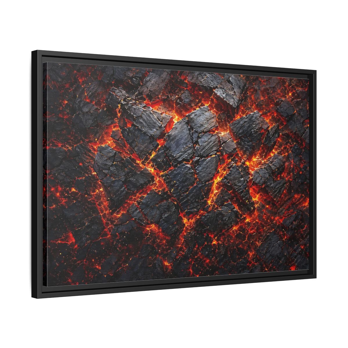 Side Mockup 14. Nature Molten Lava Volcanic Earth shown as stretched canvas wall art