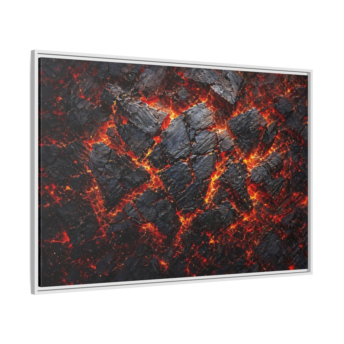 Side Mockup 7. Nature Molten Lava Volcanic Earth shown as stretched canvas wall art