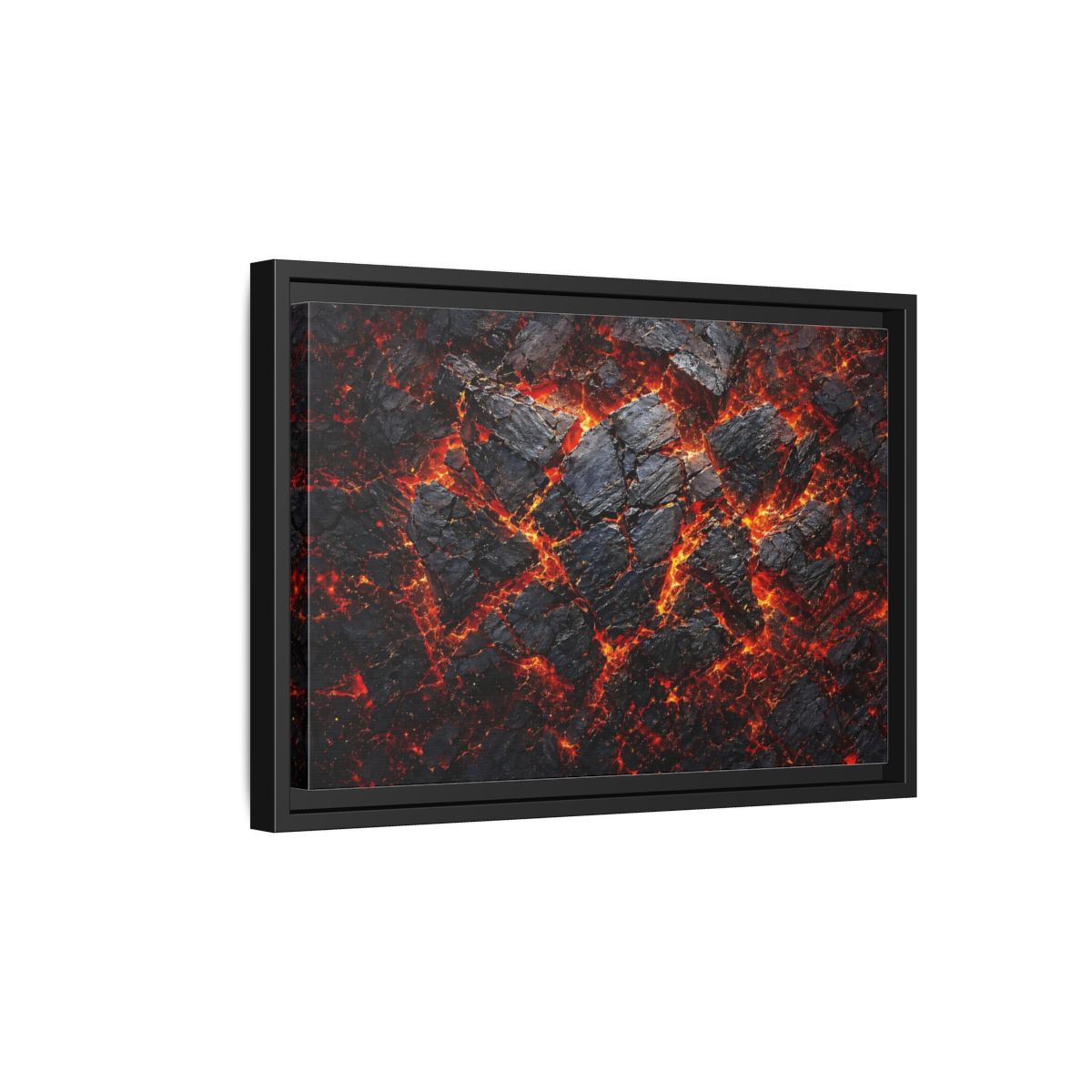Side Mockup 6. Nature Molten Lava Volcanic Earth shown as stretched canvas wall art