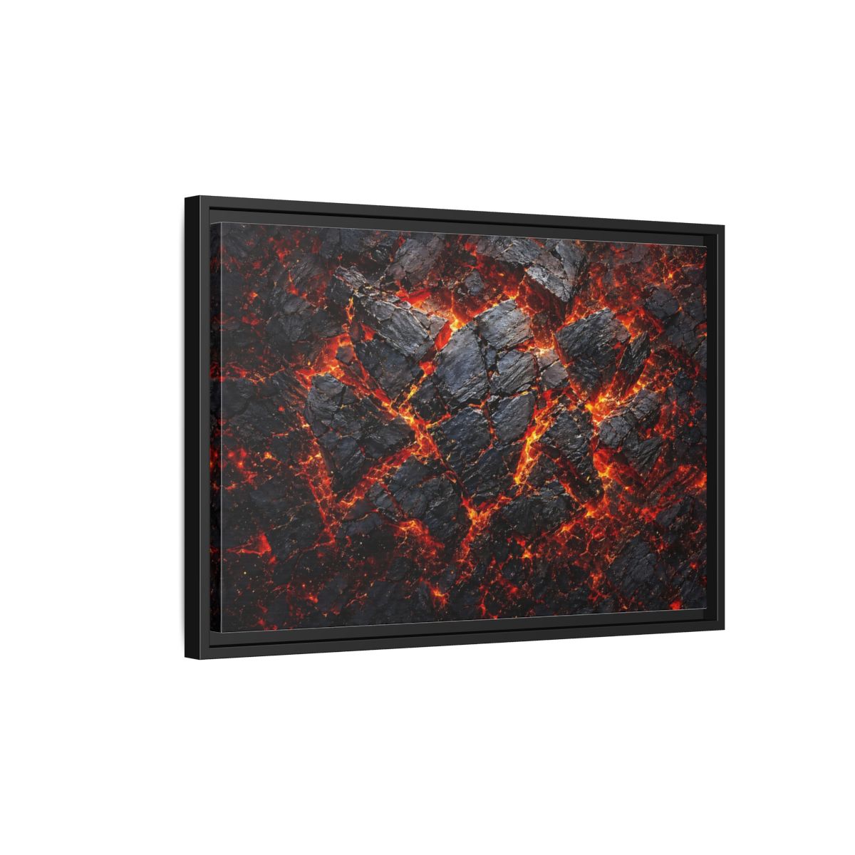 Side Mockup 3. Nature Molten Lava Volcanic Earth shown as stretched canvas wall art