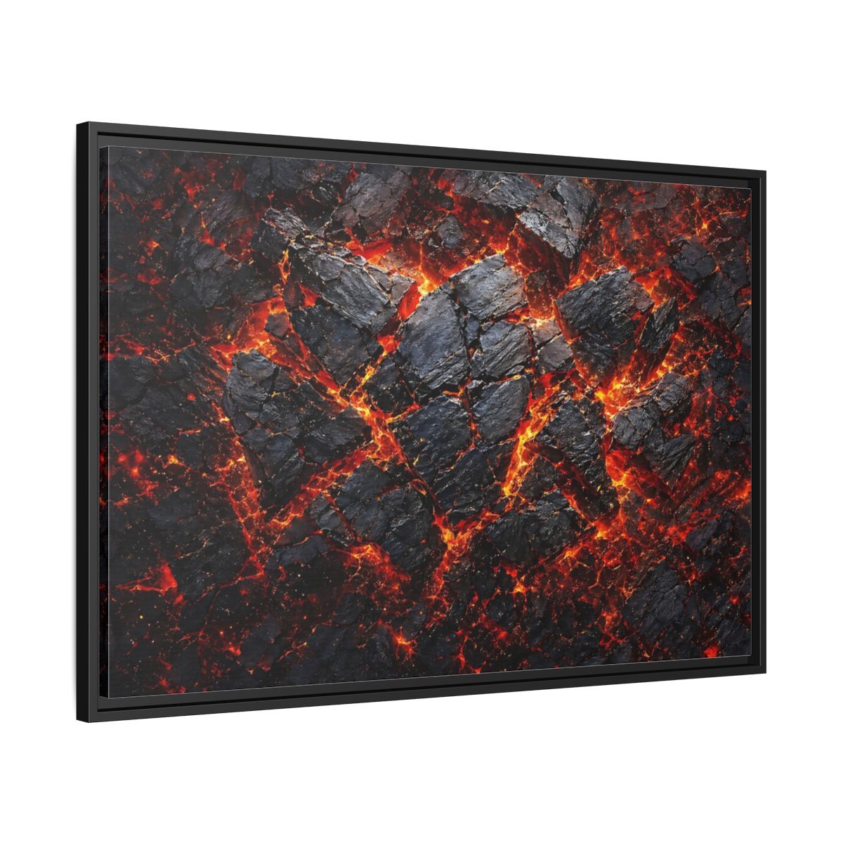 Side Mockup 13. Nature Molten Lava Volcanic Earth shown as stretched canvas wall art