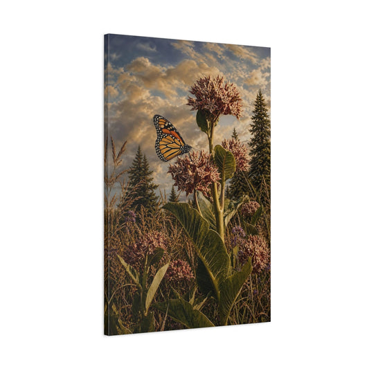 Main Mockup. Nature Monarch Butterfly Monarch Butterfly Field shown as stretched canvas wall art
