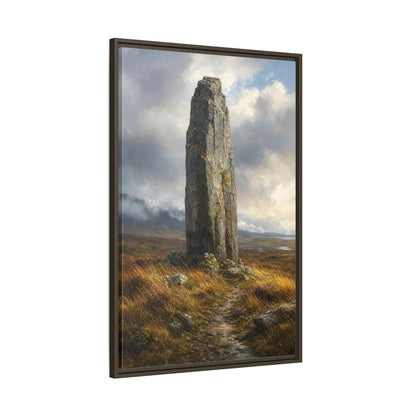 Main Mockup. Nature Monolith Brown And Gray Landscape shown as stretched canvas wall art
