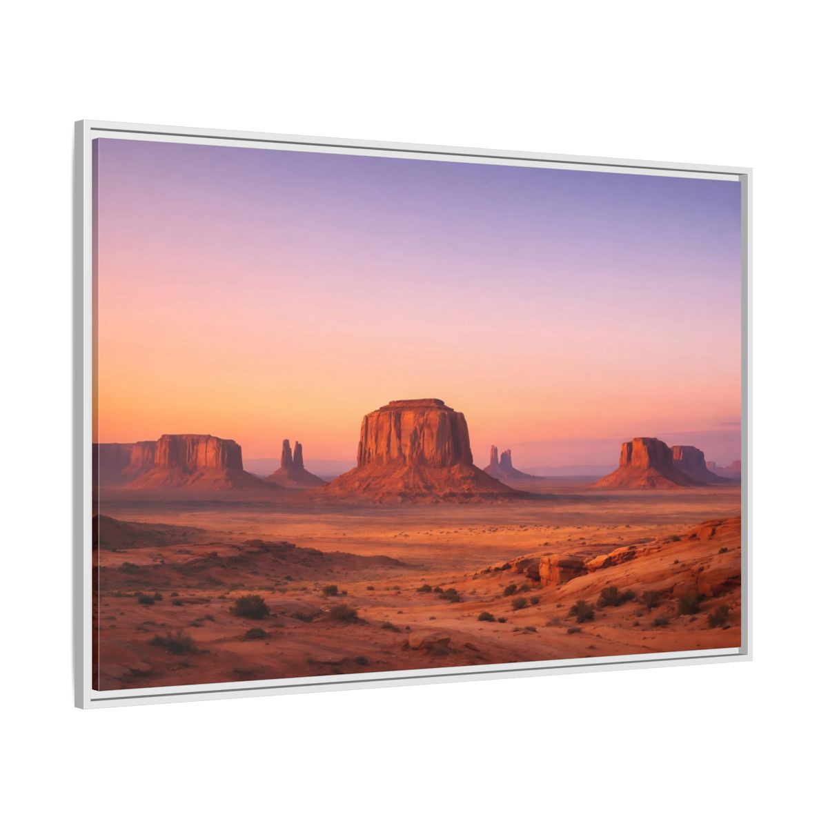 Side Mockup 7. Nature Monument Valley Desert Sunset shown as stretched canvas wall art