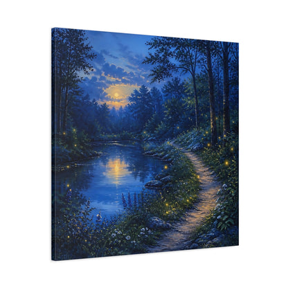 Main Mockup. Nature Moonlit Forest Moonlit Forest Landscape shown as stretched canvas wall art