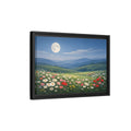 Side Mockup 6. Nature Moonlit Meadow Moonlit Wildflower Field shown as stretched canvas wall art