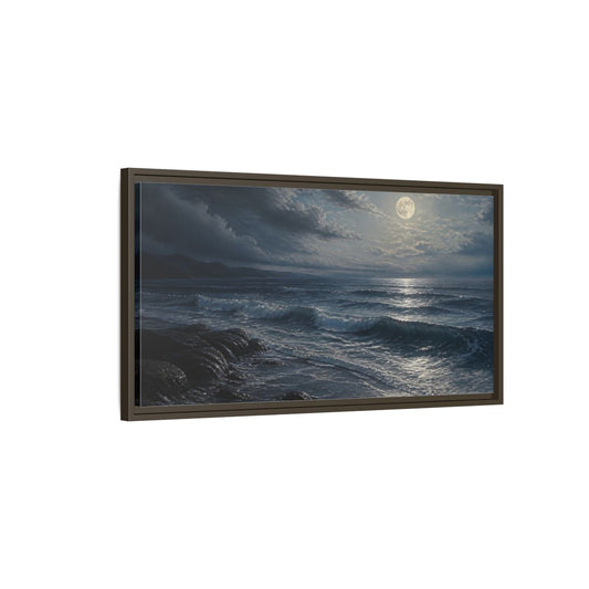 Main Mockup. Nature Moonlit Ocean Moonlit Ocean Night shown as stretched canvas wall art