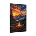 Side Mockup 4. Nature Mountain Campfire Orange Mountain Landscape shown as stretched canvas wall art