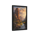 Side Mockup 6. Nature Mountain Canyon Orange And Blue shown as stretched canvas wall art