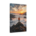 Side Mockup 4. Nature Mountain Climber Orange Sunset shown as stretched canvas wall art