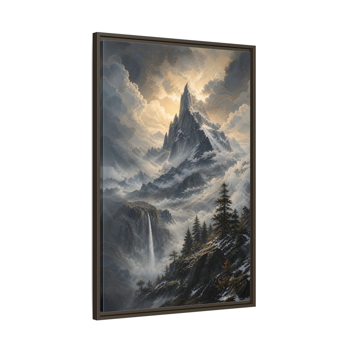 Main Mockup. Nature Mountain Dramatic Mountain Scenery shown as stretched canvas wall art