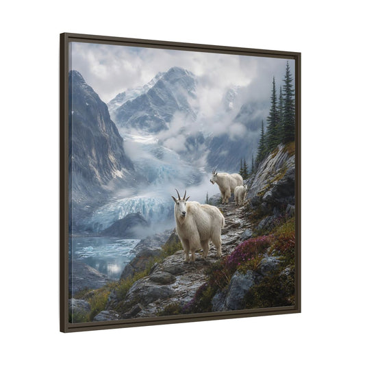 Main Mockup. Nature Mountain Goats Mountain Goats Glacier shown as stretched canvas wall art