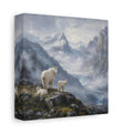 Side Mockup 2. Nature Mountain Goats White Mountain Goats shown as stretched canvas wall art