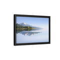 Side Mockup 6. Nature Mountain Lake Blue And Green shown as stretched canvas wall art