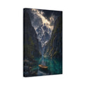 Side Mockup 4. Nature Mountain Lake Blue Mountain Lake shown as stretched canvas wall art