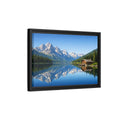 Side Mockup 6. Nature Mountain Lake Blue Mountain Lake shown as stretched canvas wall art