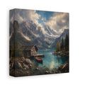 Side Mockup 2. Nature Mountain Lake Mountain Lake Landscape shown as stretched canvas wall art