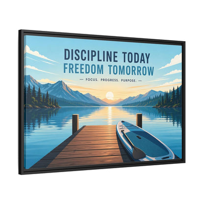 Side Mockup 13. Nature Mountain Lake Motivational Lake Sunrise shown as framed canvas print