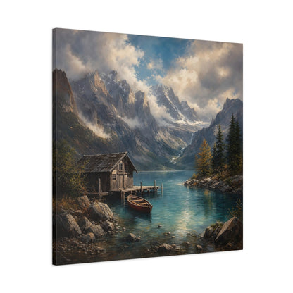 Main Mockup. Nature Mountain Lake Mountain Lake Landscape shown as stretched canvas wall art
