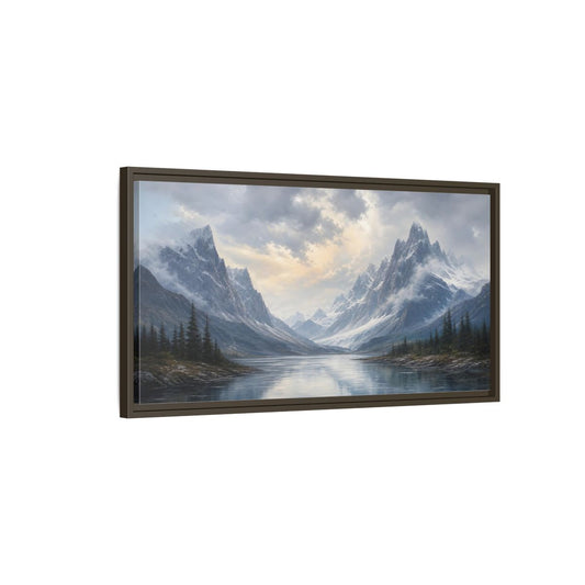 Main Mockup. Nature Mountain Lake Mountain Lake Landscape shown as stretched canvas wall art