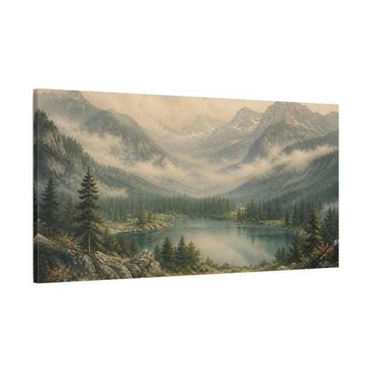 Main Mockup. Nature Mountain Lake Mountain Lake Landscape shown as stretched canvas wall art