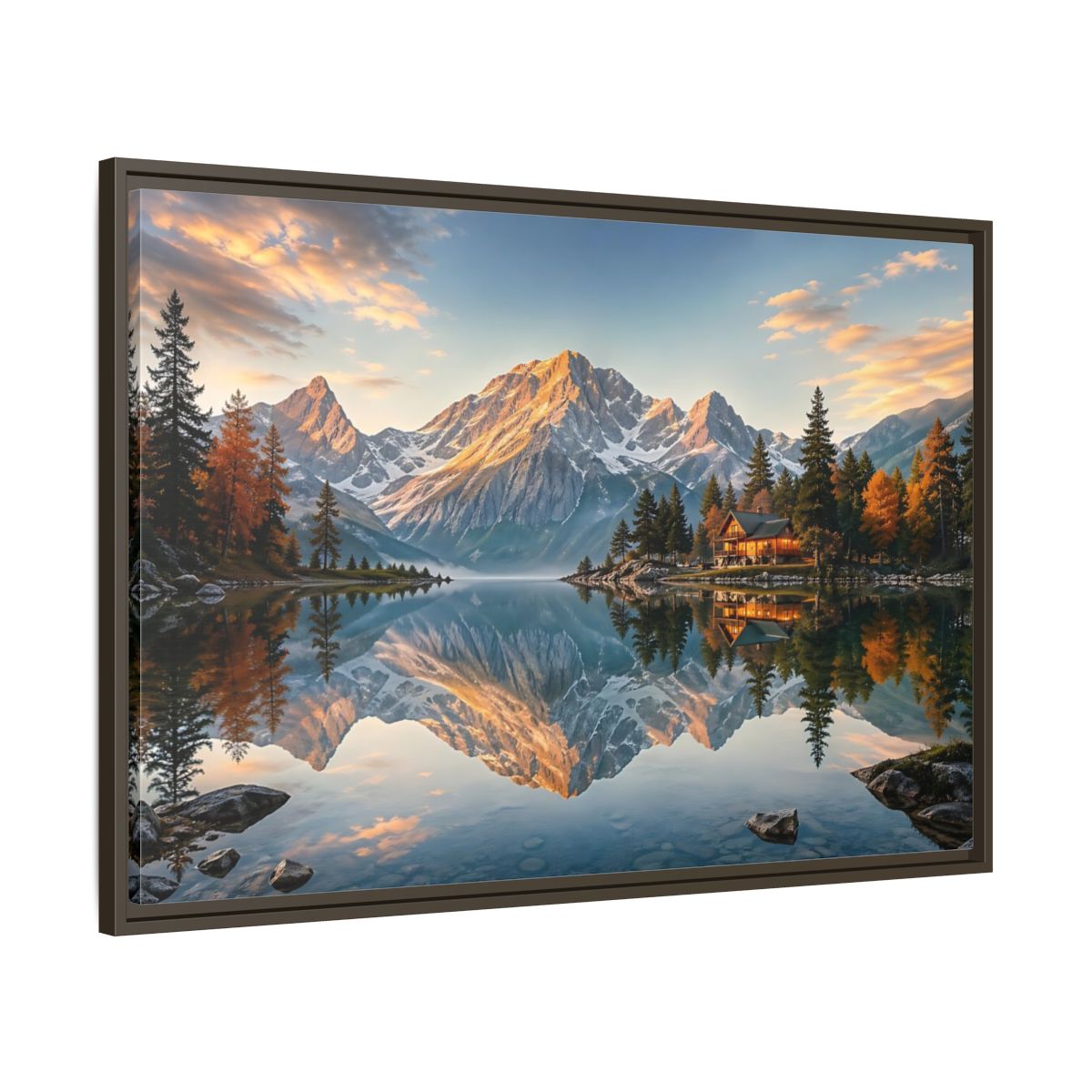 Main Mockup. Nature Mountain Lake Mountain Lake View shown as stretched canvas wall art