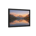 Side Mockup 6. Nature Mountain Lake Orange And Blue shown as stretched canvas wall art
