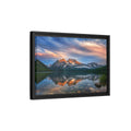 Side Mockup 6. Nature Mountain Lake Mountain Lake Sunset shown as stretched canvas wall art