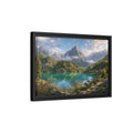 Side Mockup 6. Nature Mountain Lake Turquoise Mountain Lake shown as stretched canvas wall art