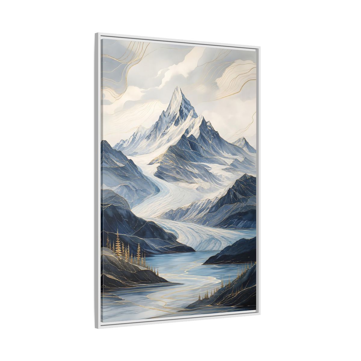Side Mockup 7. Nature Mountain Landscape Blue Mountains shown as stretched canvas wall art