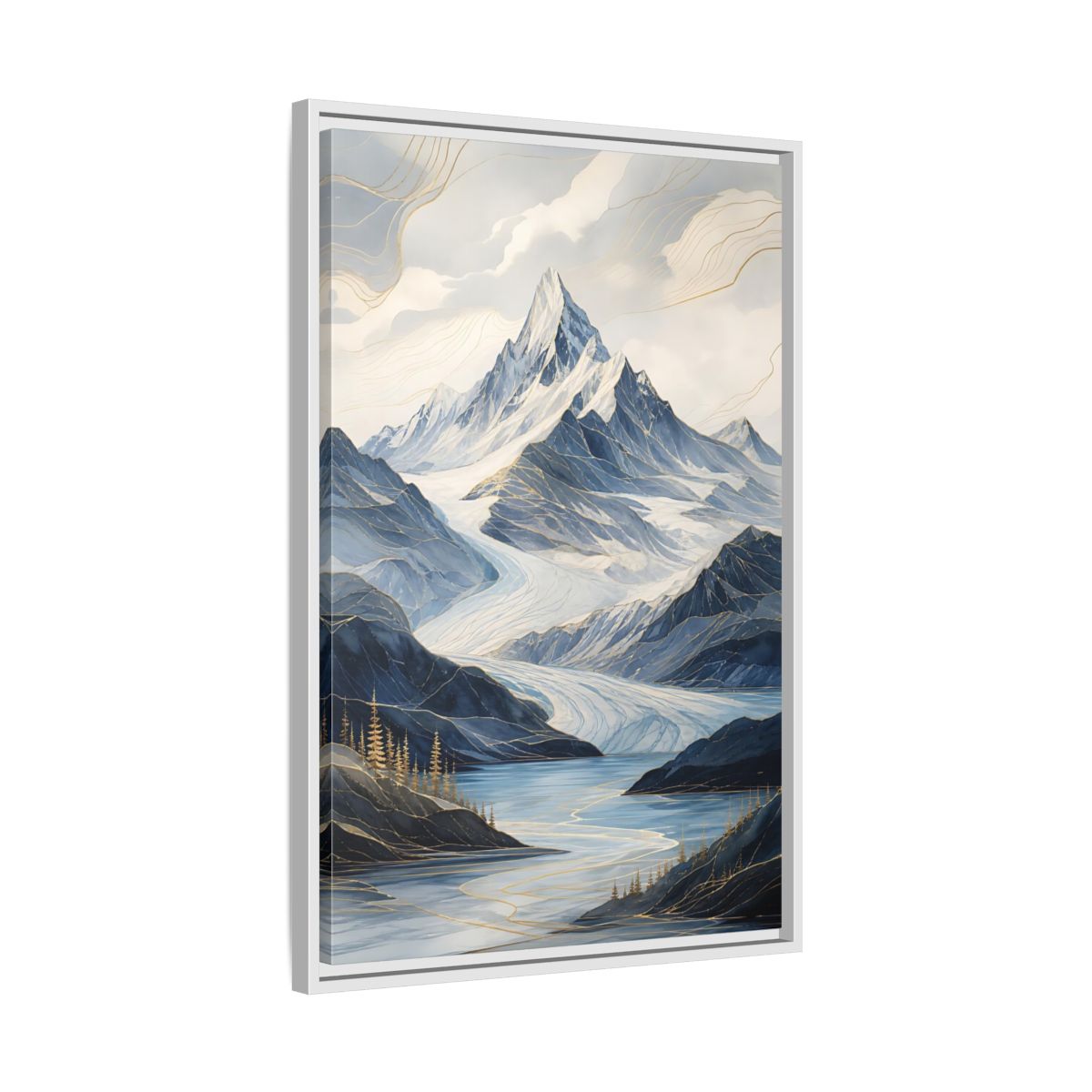 Side Mockup 10. Nature Mountain Landscape Blue Mountains shown as stretched canvas wall art