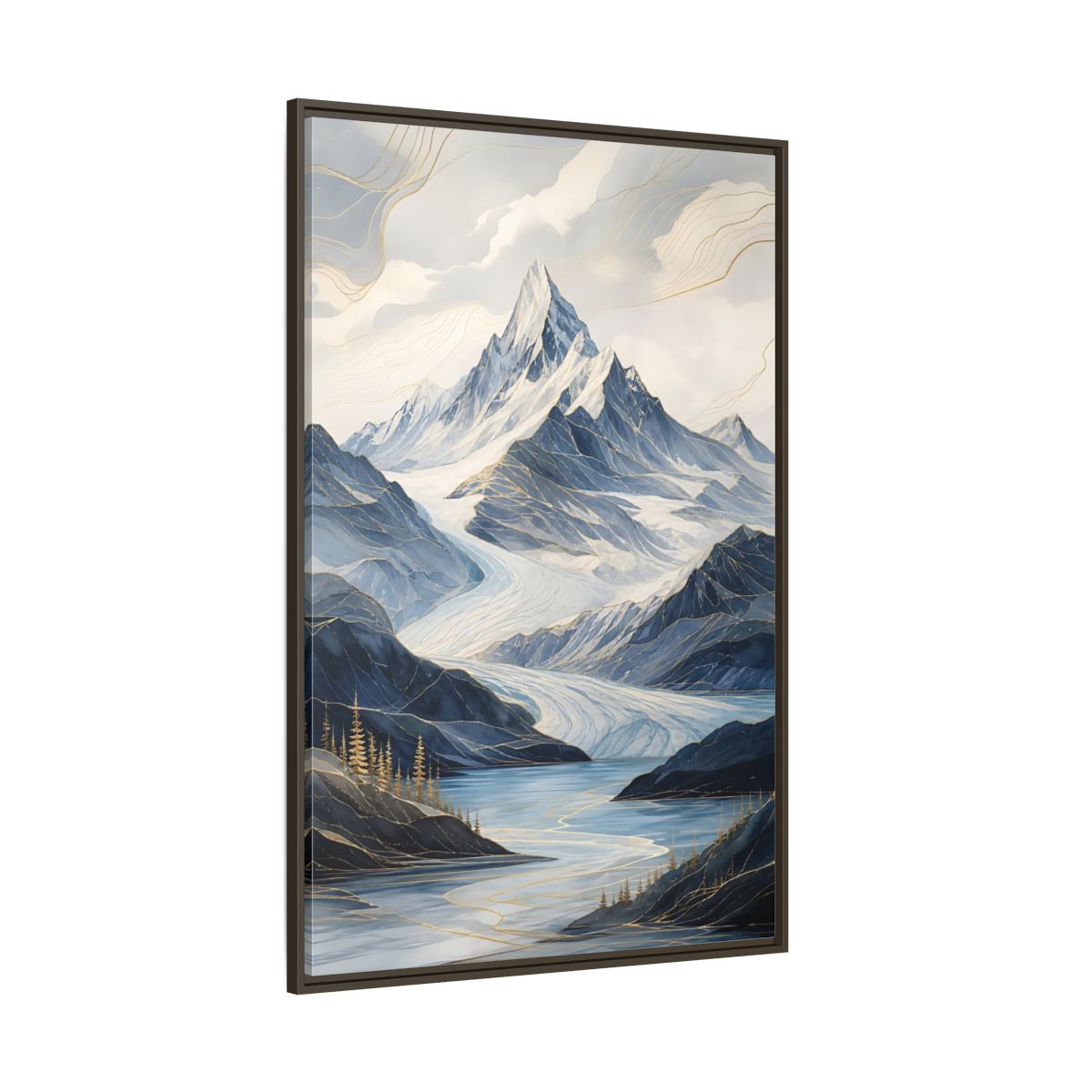 Side Mockup 8. Nature Mountain Landscape Blue Mountains shown as stretched canvas wall art