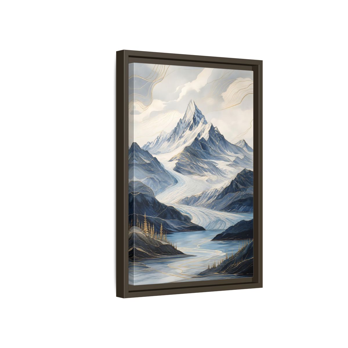 Side Mockup 5. Nature Mountain Landscape Blue Mountains shown as stretched canvas wall art