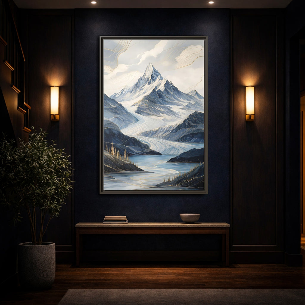 Mockup 4. Nature Mountain Landscape Blue Mountains shown as stretched canvas wall art