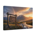 Side Mockup 4. Nature Mountain Landscape Golden Hour Landscape shown as stretched canvas wall art
