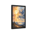 Side Mockup 6. Nature Mountain Landscape Golden Sky shown as stretched canvas wall art