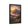 Side Mockup 6. Nature Mountain Landscape Golden Mountain Sunrise shown as stretched canvas wall art