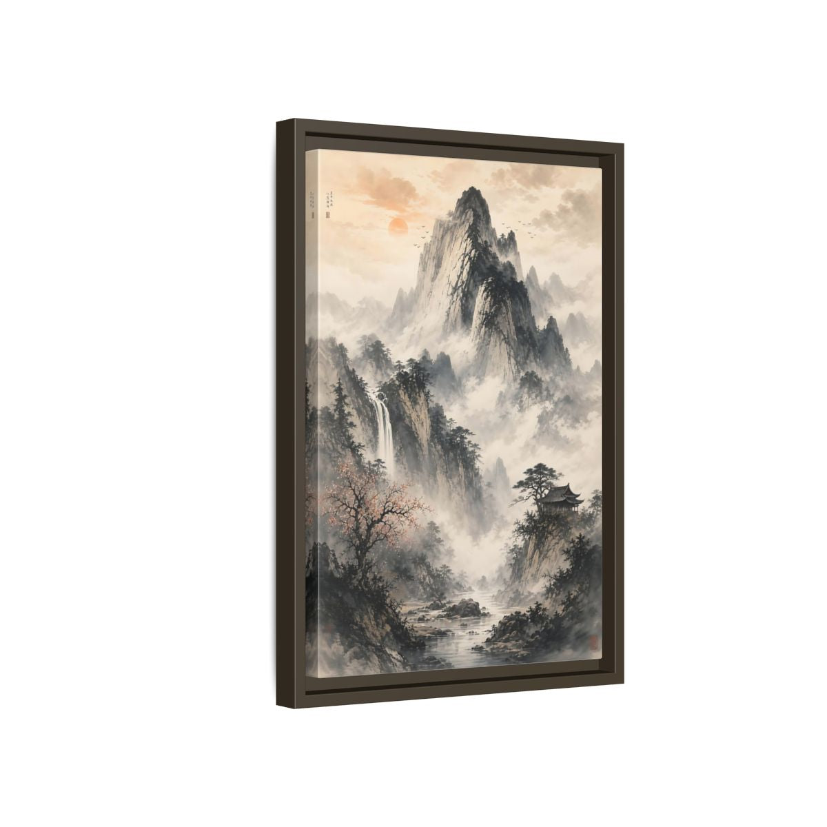 Side Mockup 5. Nature Mountain Landscape Grey Mountain shown as stretched canvas wall art