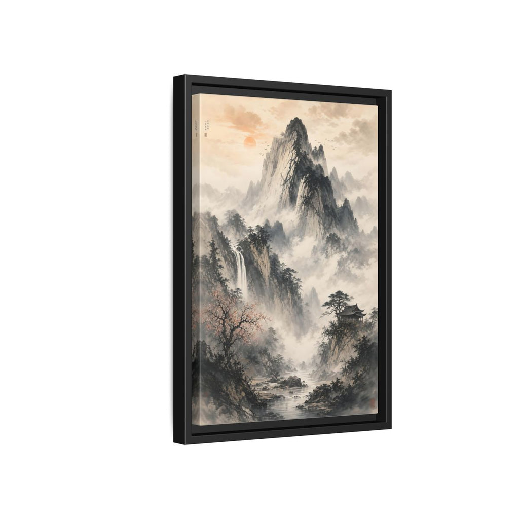 Side Mockup 6. Nature Mountain Landscape Grey Mountain shown as stretched canvas wall art