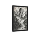Side Mockup 6. Nature Mountain Landscape Monochrome Landscape shown as stretched canvas wall art