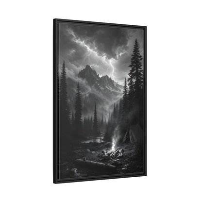 Side Mockup 13. Nature Mountain Landscape Monochrome Landscape shown as stretched canvas wall art
