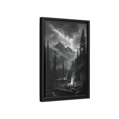Side Mockup 6. Nature Mountain Landscape Monochrome Landscape shown as stretched canvas wall art