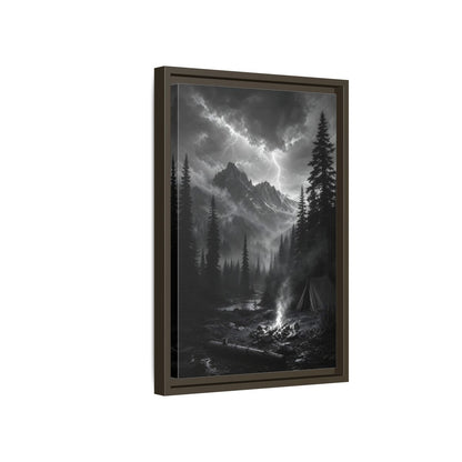 Side Mockup 5. Nature Mountain Landscape Monochrome Landscape shown as stretched canvas wall art