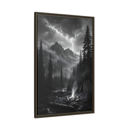 Main Mockup. Nature Mountain Landscape Monochrome Landscape shown as stretched canvas wall art