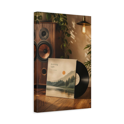 Side Mockup 4. Nature Mountain Landscape Morning Light Landscape shown as canvas print